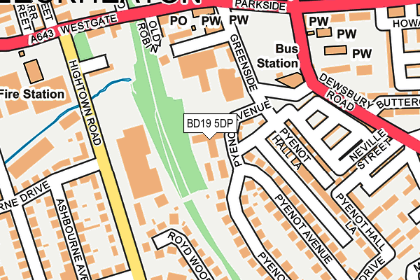 BD19 5DP map - OS OpenMap – Local (Ordnance Survey)