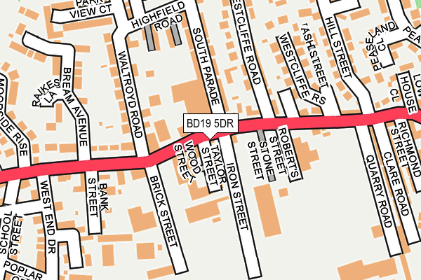 BD19 5DR map - OS OpenMap – Local (Ordnance Survey)