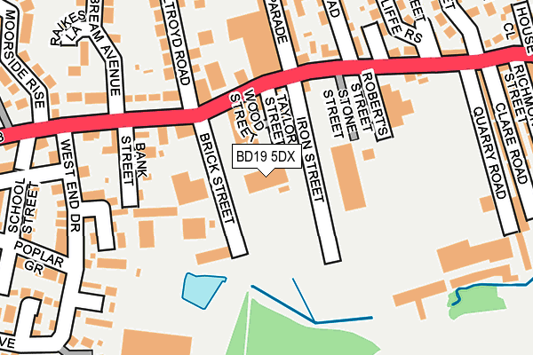 BD19 5DX map - OS OpenMap – Local (Ordnance Survey)