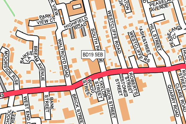 BD19 5EB map - OS OpenMap – Local (Ordnance Survey)