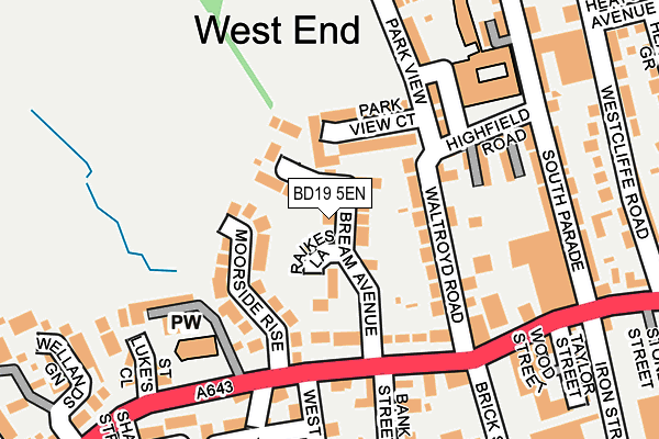 BD19 5EN map - OS OpenMap – Local (Ordnance Survey)