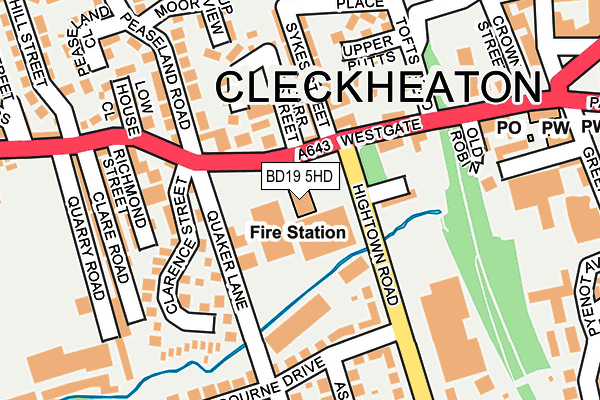 BD19 5HD map - OS OpenMap – Local (Ordnance Survey)