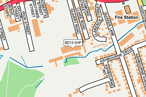 BD19 5HP map - OS OpenMap – Local (Ordnance Survey)