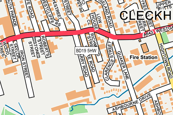 BD19 5HW map - OS OpenMap – Local (Ordnance Survey)