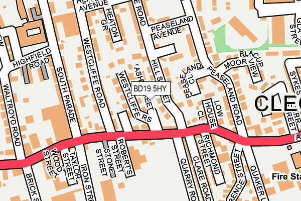 BD19 5HY map - OS OpenMap – Local (Ordnance Survey)