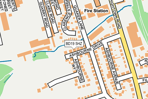 BD19 5HZ map - OS OpenMap – Local (Ordnance Survey)