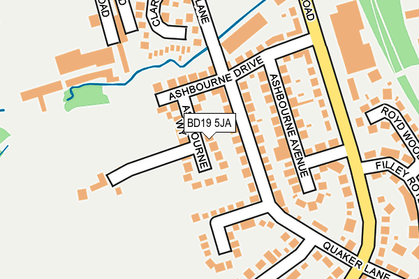 BD19 5JA map - OS OpenMap – Local (Ordnance Survey)