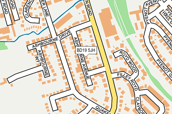 BD19 5JH map - OS OpenMap – Local (Ordnance Survey)