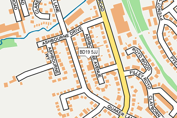 BD19 5JJ map - OS OpenMap – Local (Ordnance Survey)