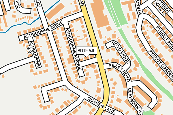 BD19 5JL map - OS OpenMap – Local (Ordnance Survey)