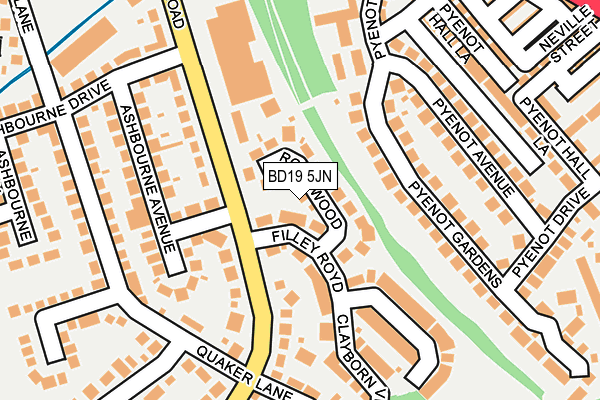 BD19 5JN map - OS OpenMap – Local (Ordnance Survey)