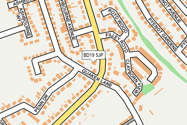 BD19 5JP map - OS OpenMap – Local (Ordnance Survey)