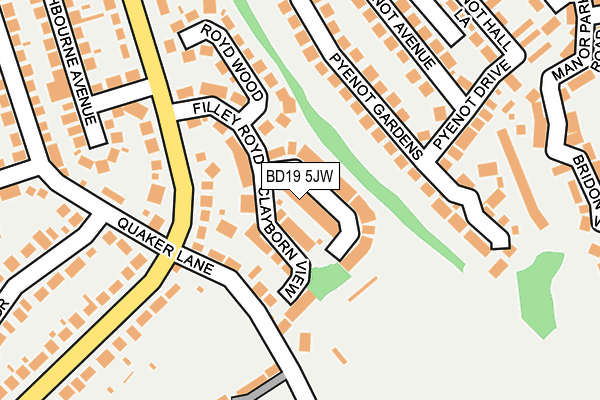 BD19 5JW map - OS OpenMap – Local (Ordnance Survey)