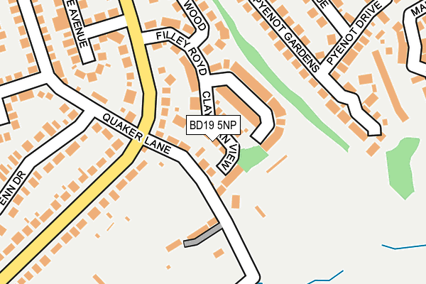 BD19 5NP map - OS OpenMap – Local (Ordnance Survey)