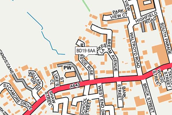 BD19 6AA map - OS OpenMap – Local (Ordnance Survey)