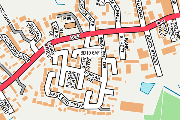 BD19 6AF map - OS OpenMap – Local (Ordnance Survey)
