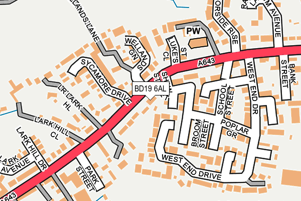 BD19 6AL map - OS OpenMap – Local (Ordnance Survey)