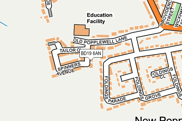 BD19 6AN map - OS OpenMap – Local (Ordnance Survey)