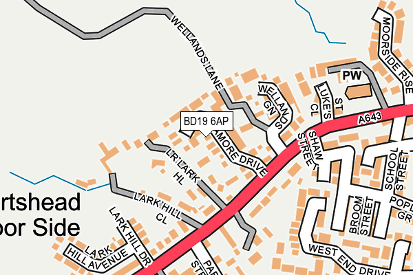 BD19 6AP map - OS OpenMap – Local (Ordnance Survey)