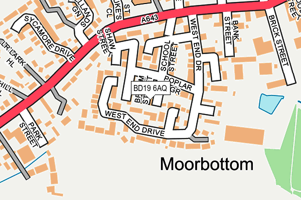 BD19 6AQ map - OS OpenMap – Local (Ordnance Survey)