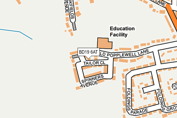 BD19 6AT map - OS OpenMap – Local (Ordnance Survey)