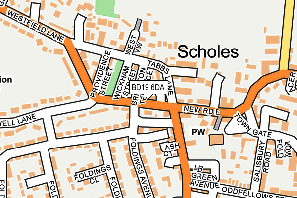 BD19 6DA map - OS OpenMap – Local (Ordnance Survey)