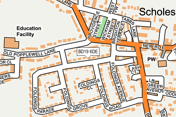 BD19 6DE map - OS OpenMap – Local (Ordnance Survey)