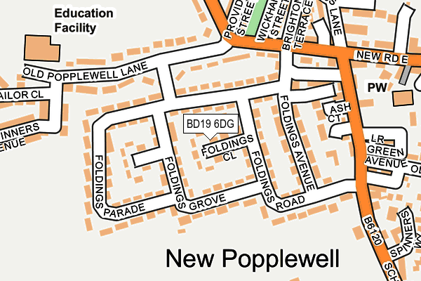 BD19 6DG map - OS OpenMap – Local (Ordnance Survey)