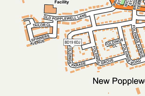 BD19 6DJ map - OS OpenMap – Local (Ordnance Survey)