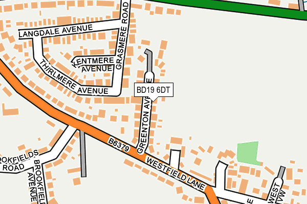 BD19 6DT map - OS OpenMap – Local (Ordnance Survey)
