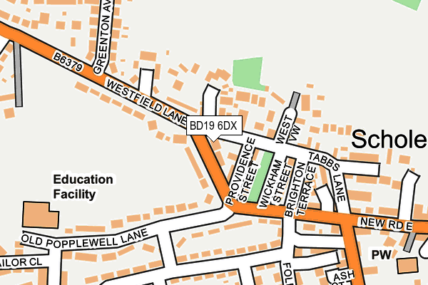 BD19 6DX map - OS OpenMap – Local (Ordnance Survey)