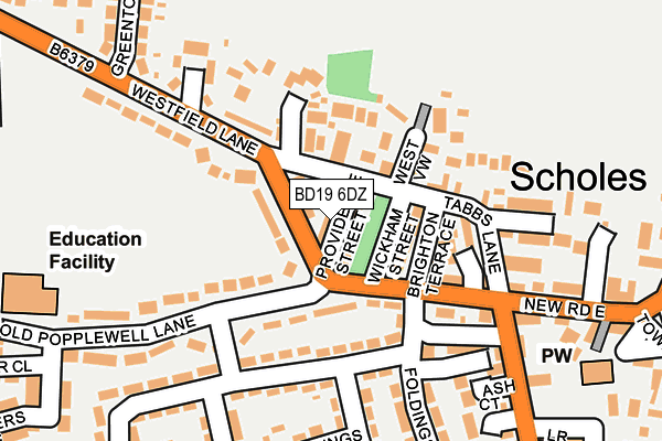 BD19 6DZ map - OS OpenMap – Local (Ordnance Survey)