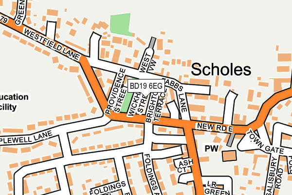 BD19 6EG map - OS OpenMap – Local (Ordnance Survey)