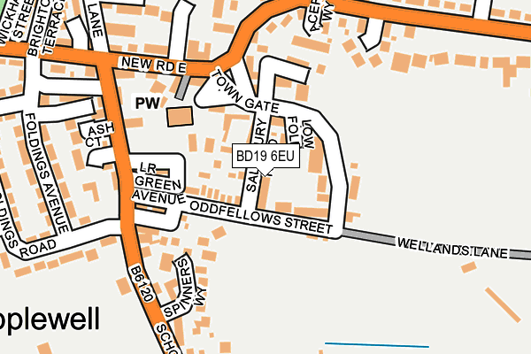 BD19 6EU map - OS OpenMap – Local (Ordnance Survey)