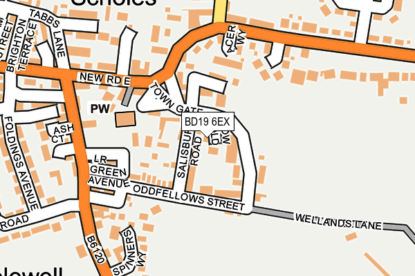 BD19 6EX map - OS OpenMap – Local (Ordnance Survey)