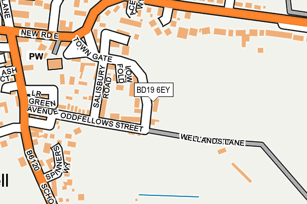 BD19 6EY map - OS OpenMap – Local (Ordnance Survey)