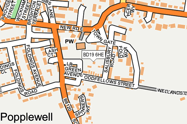 BD19 6HE map - OS OpenMap – Local (Ordnance Survey)