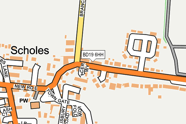 BD19 6HH map - OS OpenMap – Local (Ordnance Survey)