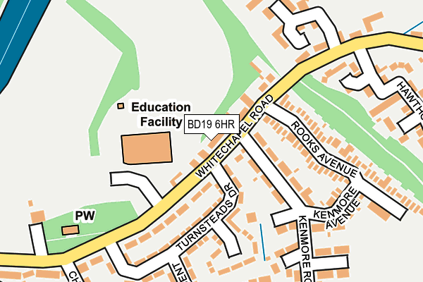 BD19 6HR map - OS OpenMap – Local (Ordnance Survey)