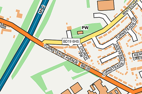 BD19 6HS map - OS OpenMap – Local (Ordnance Survey)