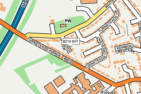 BD19 6HT map - OS OpenMap – Local (Ordnance Survey)