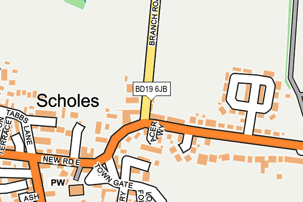 BD19 6JB map - OS OpenMap – Local (Ordnance Survey)