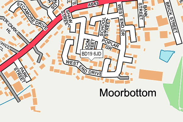 BD19 6JD map - OS OpenMap – Local (Ordnance Survey)