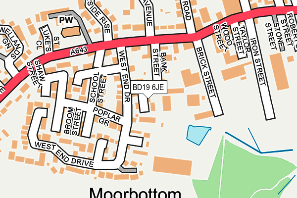 BD19 6JE map - OS OpenMap – Local (Ordnance Survey)