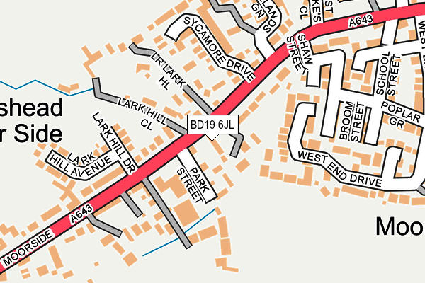 BD19 6JL map - OS OpenMap – Local (Ordnance Survey)