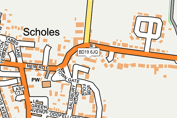 BD19 6JQ map - OS OpenMap – Local (Ordnance Survey)