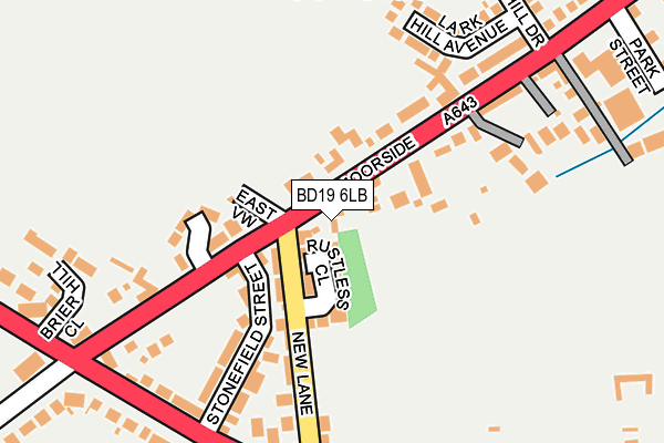 BD19 6LB map - OS OpenMap – Local (Ordnance Survey)