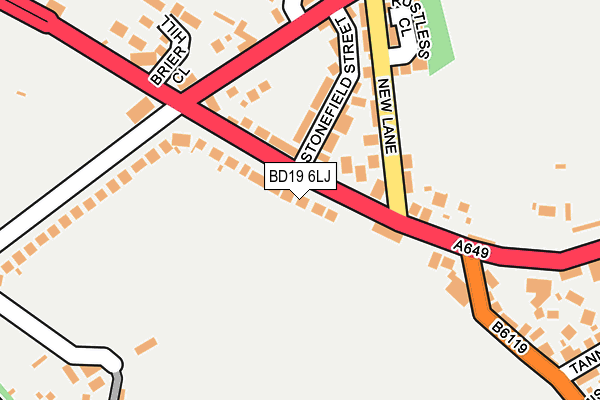 BD19 6LJ map - OS OpenMap – Local (Ordnance Survey)