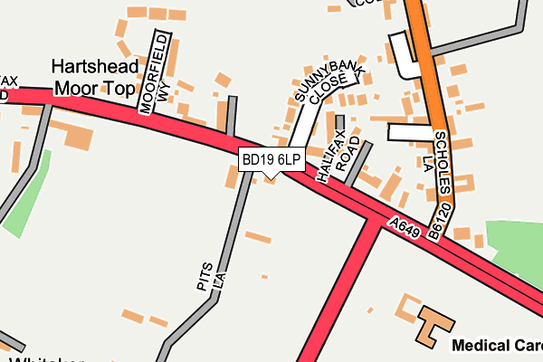BD19 6LP map - OS OpenMap – Local (Ordnance Survey)