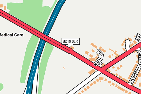BD19 6LR map - OS OpenMap – Local (Ordnance Survey)